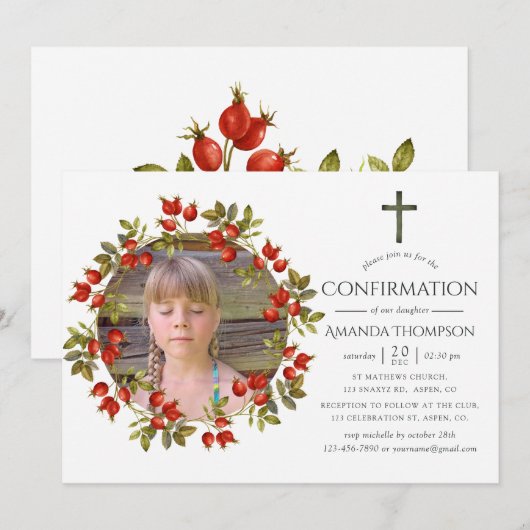 Invitation Confirmation aquarelle automne (Devant / Derrière)