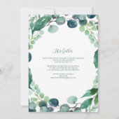 Invitation Confirmation Aquarelle Floral Rose vert Script (Dos)