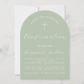 Invitation Confirmation Arch Sage Vert Simple Script moderne (Devant)