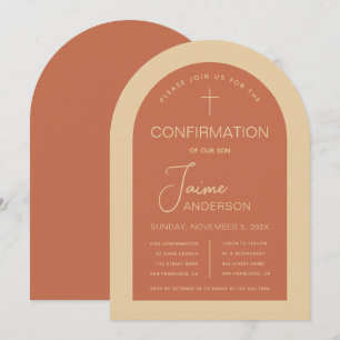 Invitation Confirmation Arche Terracotta Moderne Genre Neutre