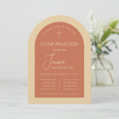 Invitation Confirmation Arche Terracotta Moderne Genre Neutre (Debout devant)