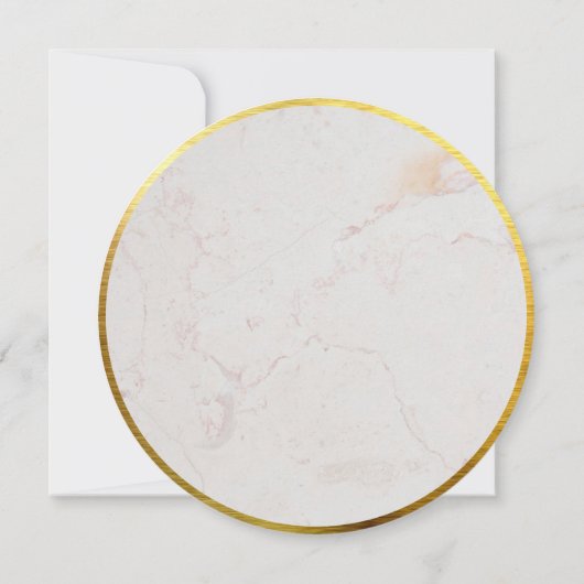 Invitation Confirmation Arrondi Faux Gold Foil Marbre Script (Dos)