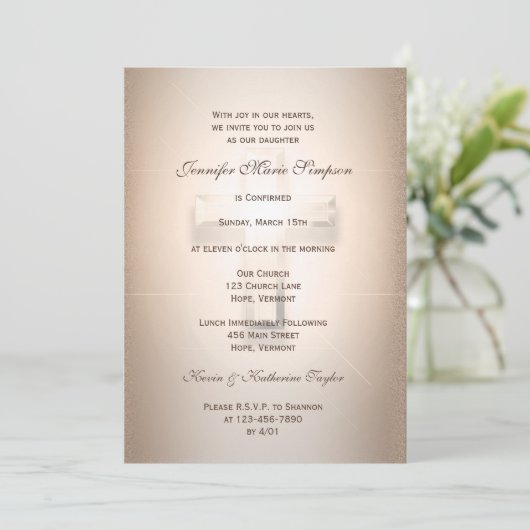 Invitation Confirmation avec croix à vitre (Debout devant)