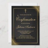 Invitation Confirmation Black and Gold Elegant (Devant)
