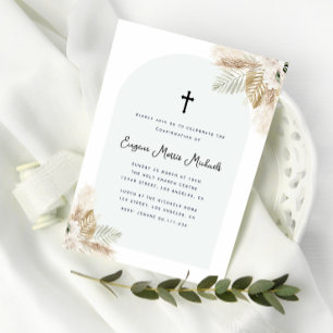 Invitation confirmation bohème pampas herbe