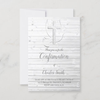 Invitation confirmation bois blanc rustique
