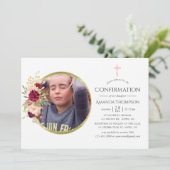 Invitation Confirmation Bourgogne-Marsala et Blush (Debout devant)