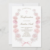 Invitation Confirmation cadre de pivoines délicates (Devant)