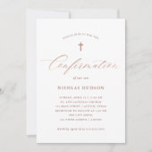 Invitation Confirmation Calligraphie Rose Or Neutre (Devant)