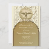 Invitation Confirmation catholique Or Saint-Esprit (Devant)