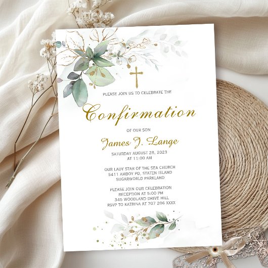 Invitation Confirmation catholique personnalisée