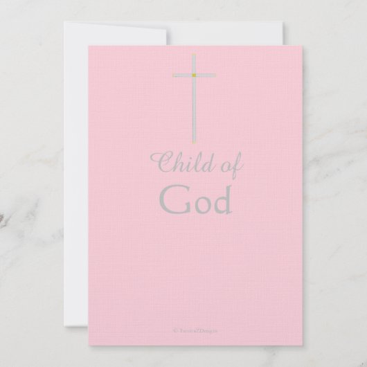 Invitation Confirmation Croix Fille rose (Dos)