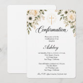 Invitation Confirmation croix florale moderne (Devant / Derrière)