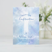 Invitation Confirmation Croix sacrée catholique (Debout devant)