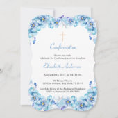 Invitation Confirmation d'aquarelle bleu ciel floral (Devant)