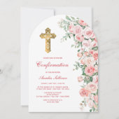 Invitation Confirmation d'arc Rose rose (Devant)