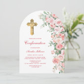 Invitation Confirmation d'arc Rose rose (Debout devant)