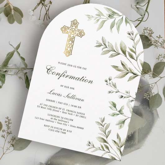 Invitation Confirmation d'arche de feuillage à l'aquarelle