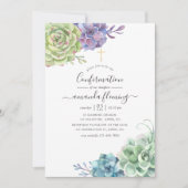 Invitation Confirmation de cactus succulents aquarelle (Devant)