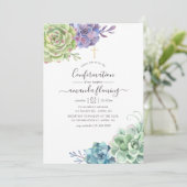 Invitation Confirmation de cactus succulents aquarelle (Debout devant)