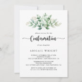 Invitation Confirmation de calligraphie minimaliste Eucalyptu (Devant)