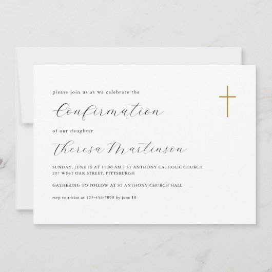 Invitation Confirmation de calligraphie simple et élégante (Devant)