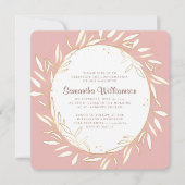 Invitation Confirmation de coulée d'or moderne sur rose (Devant)