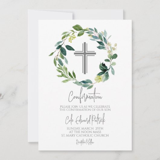 Invitation Confirmation de couronne verte (Devant)