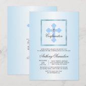 Invitation Confirmation de Croix Bleue Élégante Personnalisée (Devant / Derrière)