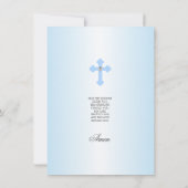 Invitation Confirmation de Croix Bleue Élégante Personnalisée (Dos)