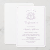 Invitation Confirmation de croix florale simple Lilac (Devant / Derrière)