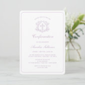 Invitation Confirmation de croix florale simple Lilac (Debout devant)