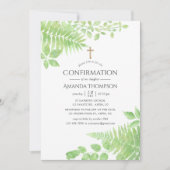 Invitation Confirmation de feuillage de verdure à l'aquarelle (Devant)