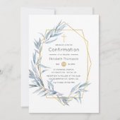 Invitation Confirmation de feuille d'eucalyptus géométrique b (Devant)