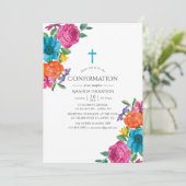 Invitation Confirmation de fiesta florale d'aquarelle (Debout devant)