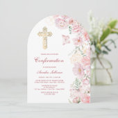Invitation Confirmation de fleurs roses et papillons (Debout devant)
