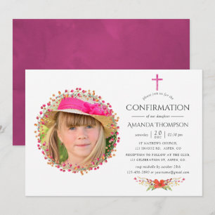 Invitation Confirmation de fleurs sauvages aquarelle