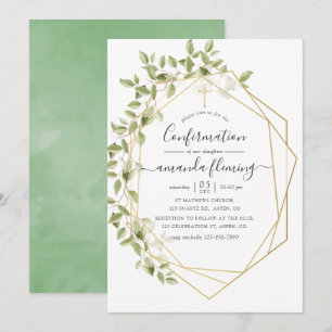 Invitation Confirmation de géométrie de verdure à l'aquarelle