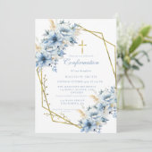 Invitation Confirmation de jardin bleu Fleur sauvage élégant (Debout devant)