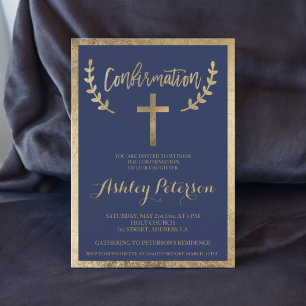 Invitation Confirmation de la bordure de la typographie bleue