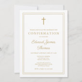 Invitation Confirmation de la bordure dorée moderne (Devant)