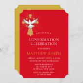 Invitation Confirmation de la colombe blanche de la Croix Rou (Devant / Derrière)