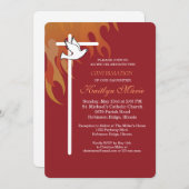 Invitation Confirmation de la colombe de la fille sur le roug (Devant / Derrière)