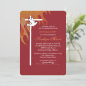 Invitation Confirmation de la colombe de la fille sur le roug (Debout devant)