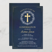 Invitation Confirmation de la couronne de Croix Bleue (Devant / Derrière)