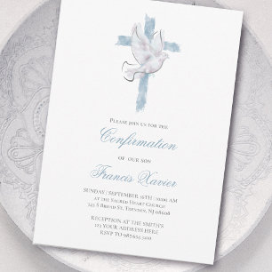 Invitation Confirmation de la croix bleue du Saint-Esprit