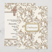 Invitation Confirmation de la Croix de la reine Glam Old Holl (Devant / Derrière)