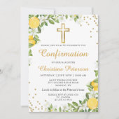 Invitation Confirmation de la croix d'or de citron vert d'été (Devant)