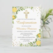 Invitation Confirmation de la croix d'or de citron vert d'été (Debout devant)