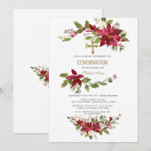 Invitation Confirmation de la Croix d'or de couronnes rouges (Devant / Derrière)